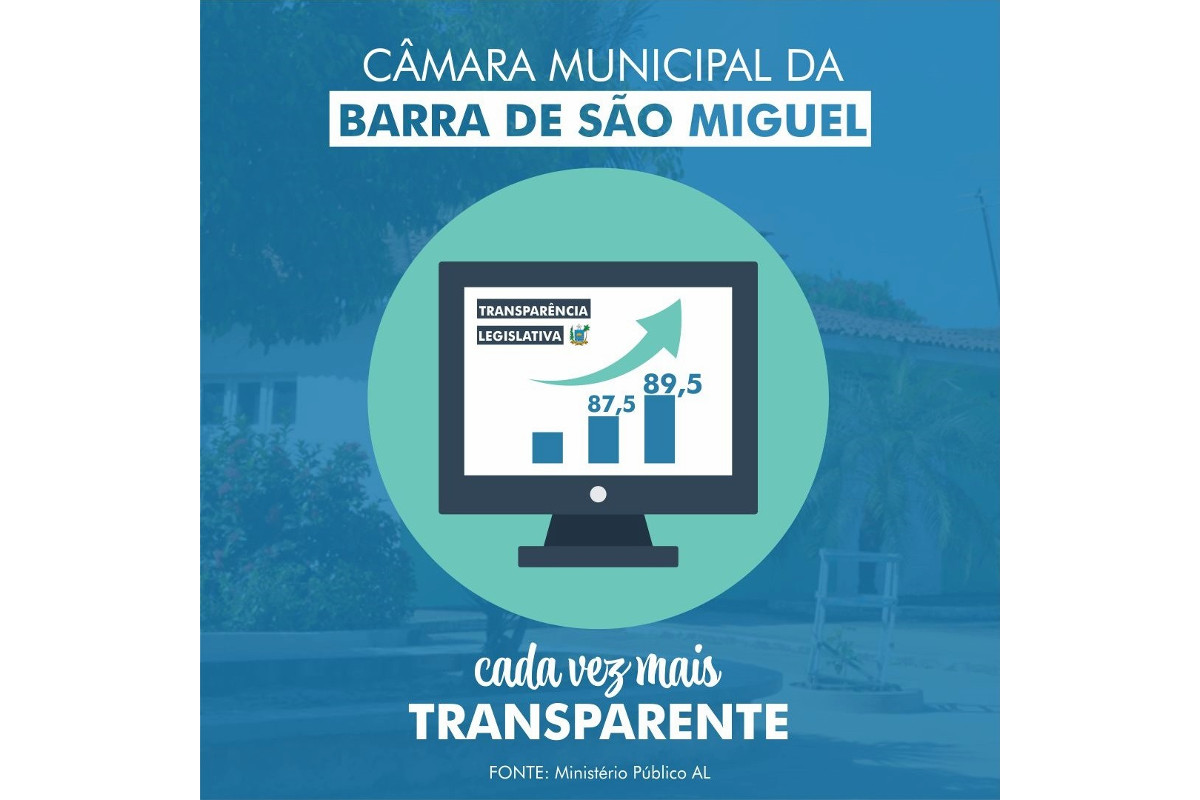 Nível De Excelência Do Portal Da Transparência Da Barra De São Miguel é Enaltecido Em Sessão Ordinária
