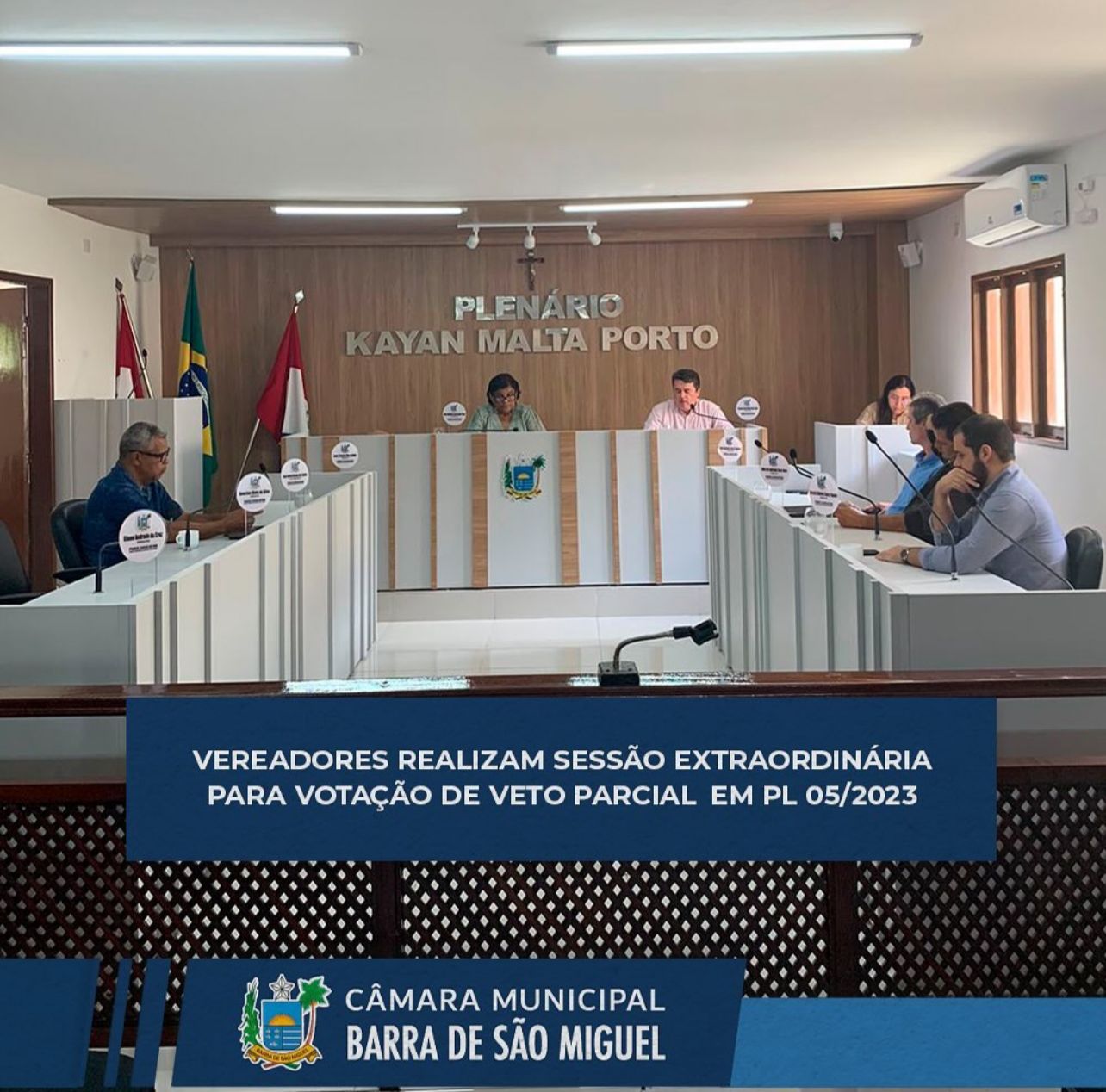 Vereadores realizam sessão extraordinária para votação de  veto parcial em PL 05/2023
